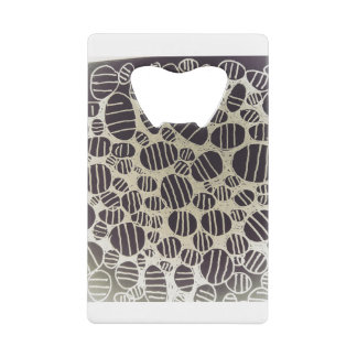 Zwart-wit, rond abstract design creditkaart flessenopener