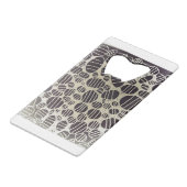 Zwart-wit, rond abstract design creditkaart flessenopener (Achterkant Gekanteld)