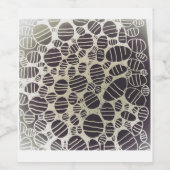 Zwart-wit, rond abstract design wijn etiket (Enkel label)