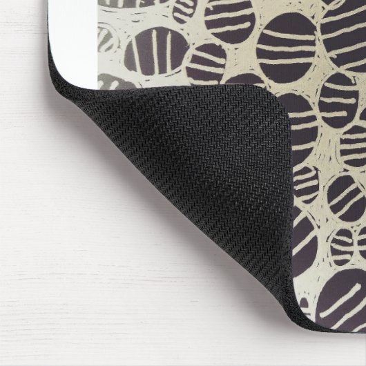 Zwart-wit ronde abstracte kunst ontwerp muismat (Hoek)