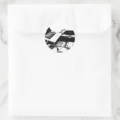 zwart-wit ronde sticker (Tas)