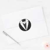 Zwart/wit Ronde Sticker (Envelop)