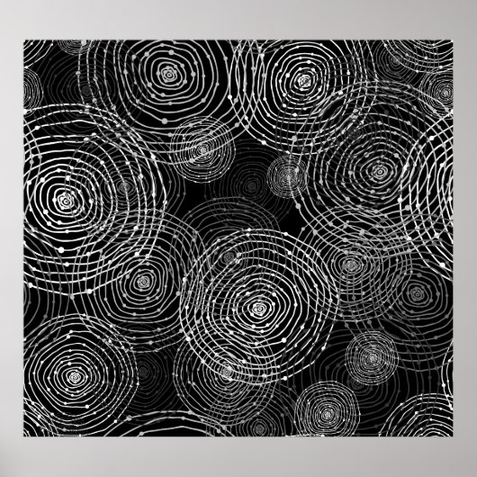 Zwart Wit: Ronde vormen naadloos. Poster (Voorkant)