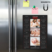 Zwart Wit Rood 2026 Kalender Fotocollage Magneet