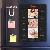 Zwart Wit Rood 2026 Kalender Fotocollage Magneet