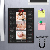 Zwart Wit Rood 2026 Kalender Fotocollage Magneet