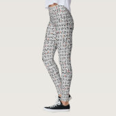 Zwart wit rood Abstract patroon afbeelding Leggings (Links)