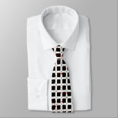 Zwart wit rood Abstract patroon afbeelding Stropdas (Gebonden)