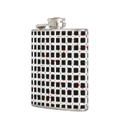 Zwart wit rood Abstract patroon Heupfles (Links)
