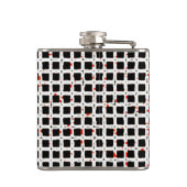 Zwart wit rood Abstract patroon Heupfles (Achterkant)