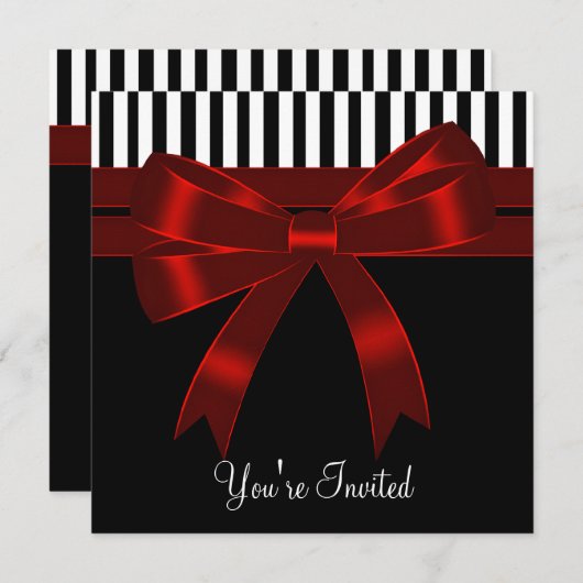 Zwart Wit Rood All Occasion Party Kaart (Voorkant / Achterkant)