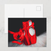 Zwart, wit, rood ballet briefkaart (Voorkant / Achterkant)