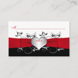 Zwart, Wit, Rood Bloemen, Hart Plaatskaart Plaatskaartje