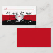 Zwart, Wit, Rood Bloemen, Hart Plaatskaart Plaatskaartje (Voorkant / Achterkant)
