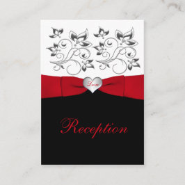 Zwart Wit Rood Bloemen Receptie Behuizing Kaart