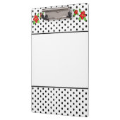 Zwart-wit Rood Bloemig Klembord (Links)