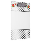 Zwart-wit Rood Bloemig Klembord (Rechts)