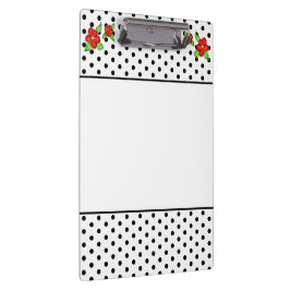 Zwart-wit Rood Bloemig Klembord