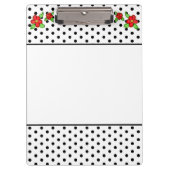 Zwart-wit Rood Bloemig Klembord (Voorkant)