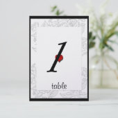 Zwart Wit Rood Boheemse Chic Trouw Tafelkaart Kaart (Staand voorkant)