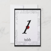 Zwart Wit Rood Boheemse Chic Trouw Tafelkaart Kaart (Achterkant)