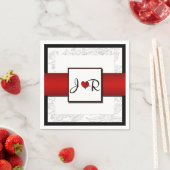 Zwart Wit Rood Boheemse Chique Trouwservetten Servet (Insitu)