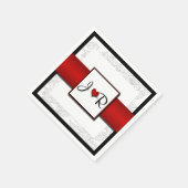 Zwart Wit Rood Boheemse Posh Trouwservetten Servet (Hoek)