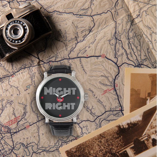 Zwart wit rood citaat typografie vader dag horloge (Creator heeft geüpload)