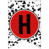 Zwart Wit Rood Dalmatische Happy Birthday Party Vlaggetjes (Tweede vlag)