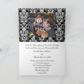 Zwart/Wit/Rood Damask Huwelijksuitnodiging Gevouwe (Binnen)