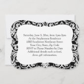 Zwart/Wit/Rood Damask Rond Vrijgezellenfeest Kaart (Achterkant)