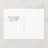 Zwart Wit Rood Damask Save the Date Aankondigingskaart (Achterkant)