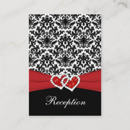 Zwart wit rood damast, harten behuizing Kaart
