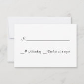 Zwart Wit Rood Damast Wedding RSVP Card (Achterkant)