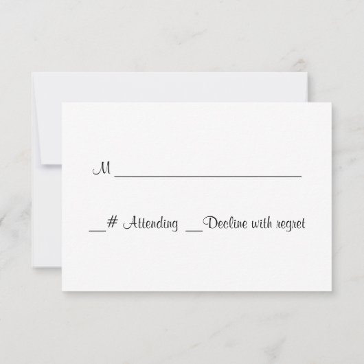 Zwart Wit Rood Damast Wedding RSVP Card (Achterkant)