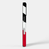 Zwart-wit rood diagonaal, naam, minimalistisch Case-Mate iPhone case (Achterkant / Rechts)