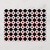 Zwart, wit, rood diamantpatroon briefkaart (Voorkant)