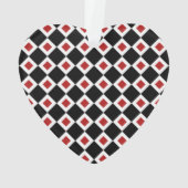 Zwart, wit, rood diamantpatroon ornament (achterkant)