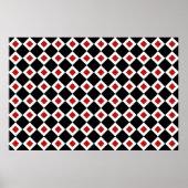 Zwart, wit, rood diamantpatroon poster (Voorkant)