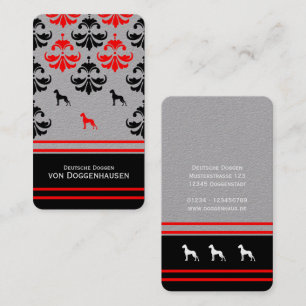 Zwart Wit Rood Dog Argenta Visitekaartje
