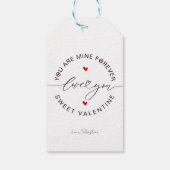 Zwart Wit Rood Eenvoudig Minimalistisch Liefde Val Cadeaulabel (Achterkant)