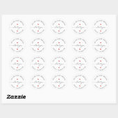 Zwart Wit Rood Eenvoudig Minimalistisch Liefde Val Ronde Sticker (Vel)