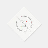 Zwart Wit Rood Eenvoudig Minimalistisch Liefde Val Servet (Hoek)