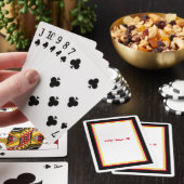 Zwart wit rood en gouden gepersonaliseerde kaartde pokerkaarten (Insitu)