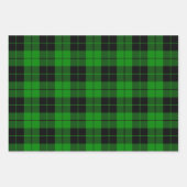 Zwart-wit, rood en groen geruite patroon inpakpapier vel (Voorkant 3)