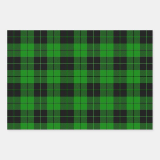 Zwart-wit, rood en groen geruite patroon inpakpapier vel (Voorkant 3)