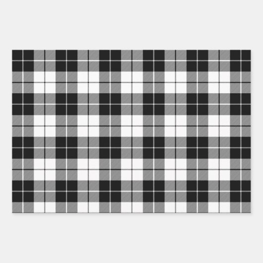 Zwart-wit, rood en groen geruite patroon inpakpapier vel (Voorkant)