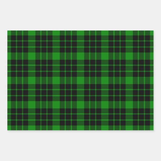 Zwart-wit, Rood en Groen Plaid Inpakpapier Vel (Voorkant 3)