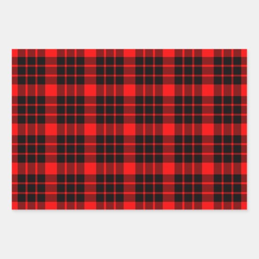 Zwart-wit, Rood en Groen Plaid Inpakpapier Vel (Voorkant 2)