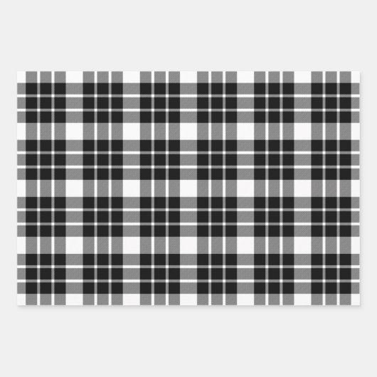Zwart-wit, Rood en Groen Plaid Inpakpapier Vel (Voorkant)